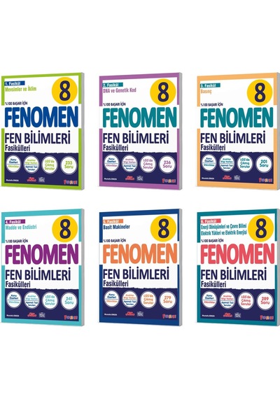 Fenomen 8.sınıf Fen Bilimleri Fasikülleri 6 Fasikül Soru Bankası Full Yeni Kapak