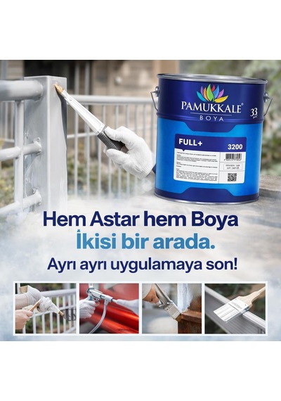 Pamukkale Full+ Kendinden Astarlı Pas Önleyici Son Kat Boya 15 Lt Krom Sarı Ral 1023