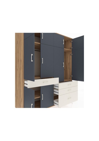 Kronos Gardrop 5 Raflı 4 Çekmeceli 2 Askılı 176x59x221 Çam-antrasit/aytaşı Antrasit/aytaşı Kronos Gardrop 5 Raflı 4 Çekmeceli 2 Askılı 176x59x221 Çam-antrasit/aytaşı Antrasit/aytaşı