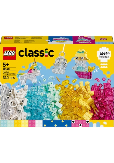 LEGO® Classic Sihirli Saydam Kutu 11040 - 5 Yaş ve Üzeri Çocuklar için Yaratıcı Oyuncak Yapım Seti (340 Parça)