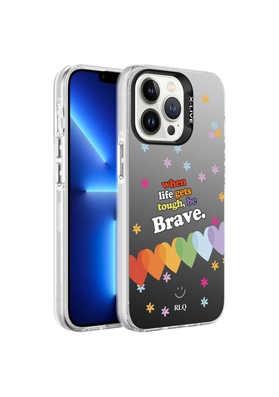 Zeyline Apple Uyumlu iPhone 13 Pro Max Desenli Zore Silver Sert Kapak-kalp