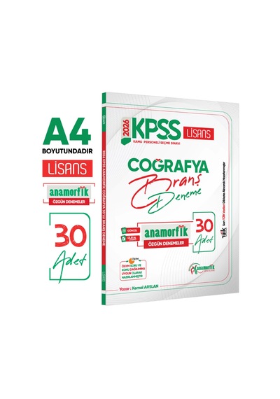 2026 Kpss Anamorfik Serisi Coğrafya 30lu Branş Denemesi Yeni Son Tüik Verileri Ekli Dijital Çözümlü