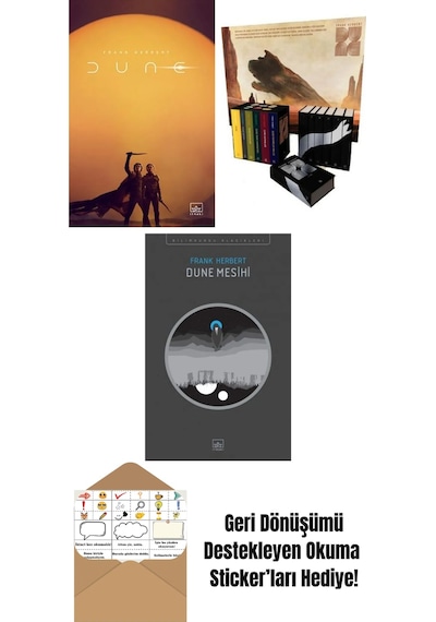 Dune Film Kapağı + Dune Serisi Kutu Set 6 Kitap Ciltli + Dune Mesihi