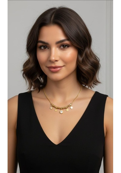 Burry Marka Gold Çelik Takı Seti Gümüş - Rose Gold