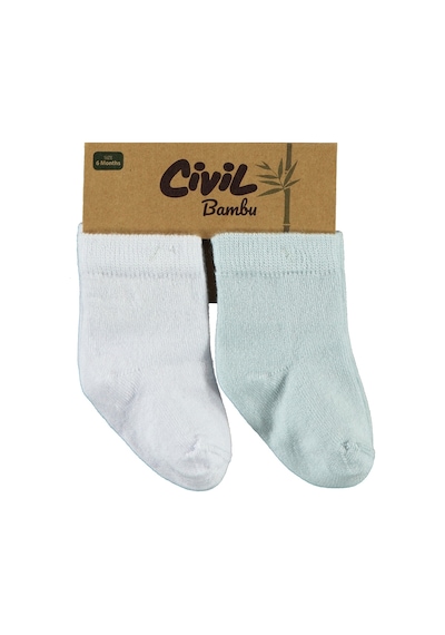 Civil Baby Bebek 2'li Çorap Set 6-18 Ay Beyaz-Mavi D3a83041323s1 Beyaz - Mavi