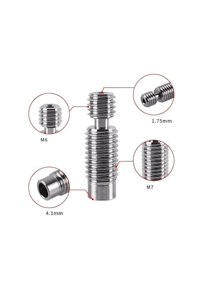Koodmax 3d Yazıcı E3d V5 M6x26mm Barel - 3mm All Metal