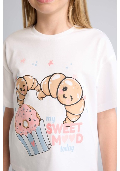 Defacto Regular Fıt 2li Beyaz Pijama Takımı Kız Çocuk H5585a826smwt34 Beyaz-wt34