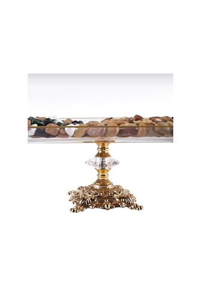 Alfafe Home Metal Ayaklı Gold Detaylı Sunumluk Baton Gold