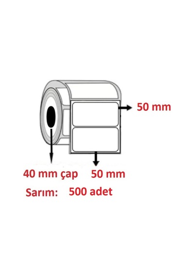 50x50 ECO TERMAL ETİKET  ( 500 li )
