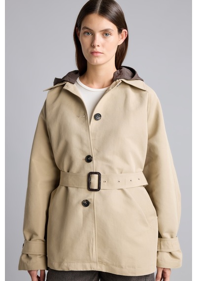Defacto Regular Fit Kapüşonlu Kemerli Twill Trençkot H3952ax26wnbg501 Bej-bg501
