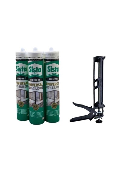 Tr Beyaz Silikon 280 Ml 3'lü Set Ve Plastik Silikon Tabanca