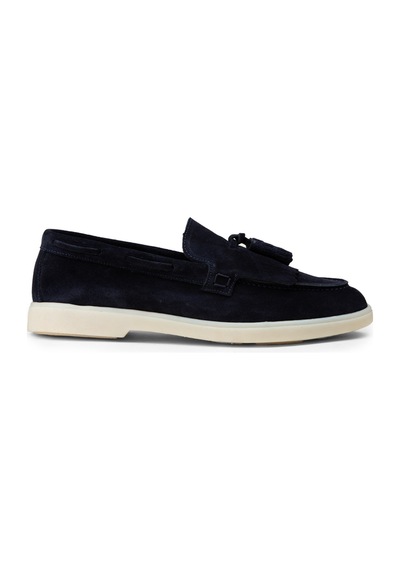 Deery Erkek Hakiki Süet Lacivert Püsküllü Loafer - 02030mlcvc01
