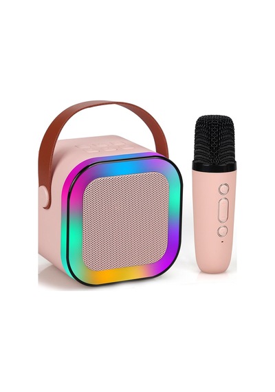 Rgb Ledli Karaoke Mikrofonlu Bluetooth Hoparlör Şirin Hoparlör Karaoke Set