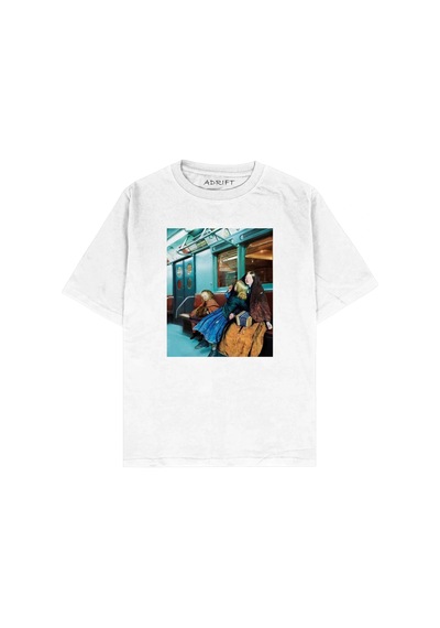 Startmore Adrift Metro Beyaz Oversize Unisex T-shirt Beyaz