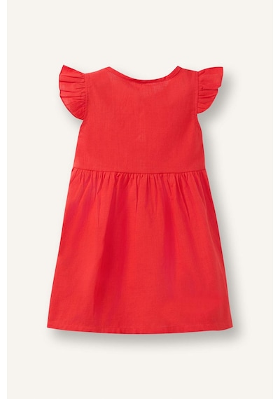 Defacto Flamlı Poplin Elbise Kız Bebek Z7402a226smrd63 Kırmızı-rd63