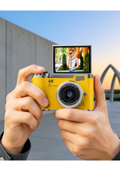 48 Mp 4k Dijital Kamera Flip Ekranlı Vlog Fotoğraf Makinesi