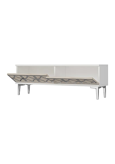 Tsa1237bts Lem Tv Sehpası Beyaz-traverten-silver 120cm Tsa1237bts Lem Tv Sehpası Beyaz-traverten-silver 120cm