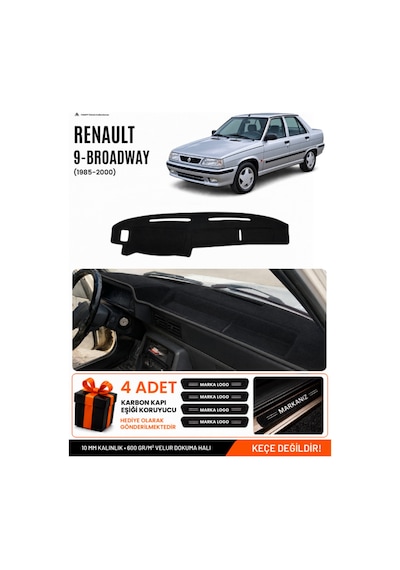 Renault 9 Broadway 1985-2000 Uyumlu Torpido Koruma, Torpido Örtüsü, Torpido Kılıfı - Siyah