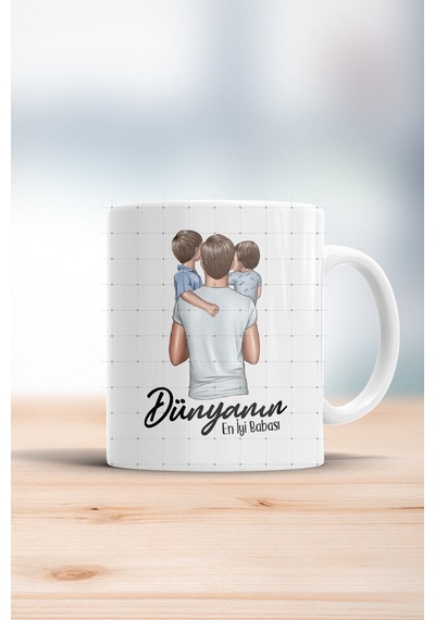 Dünyanın En Iyi Babası İki Erkek Kupa Bardak Beyaz