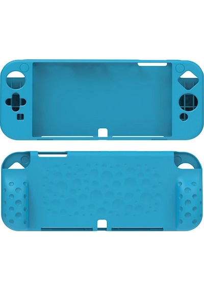 Nintendo Switch Oled El Destekli Grip Tasarımlı Koruyucu Silikon Kılıf Mavi
