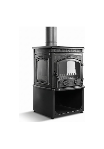 Dorello Odunluklu 3 Camlı Pik Döküm Odun Kömür Sobası - Drl-014st