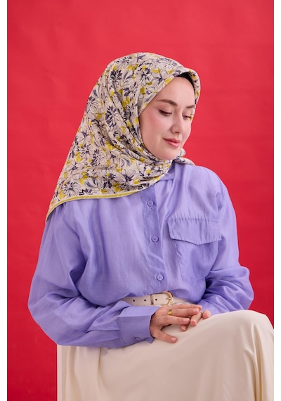 Silk Home Twill İpek Eşarp 11477-21 Ekru, Asit Yeşili, Yağ Yeşili, Çelik Mavi, Gümüş