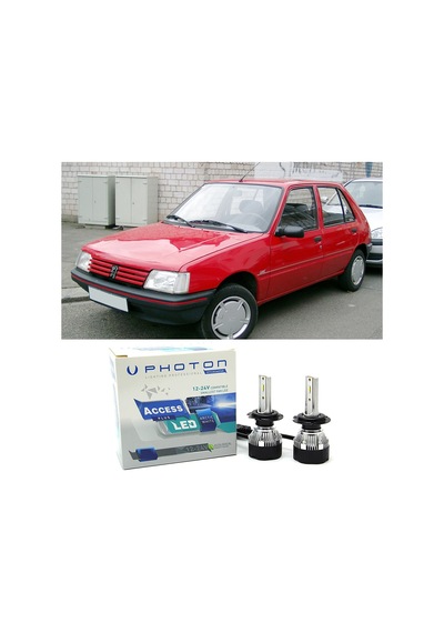 Peugeot 205 Uzun+kısa Far Ampulü H4 Access Yeni Seri Beyaz 1986-1998