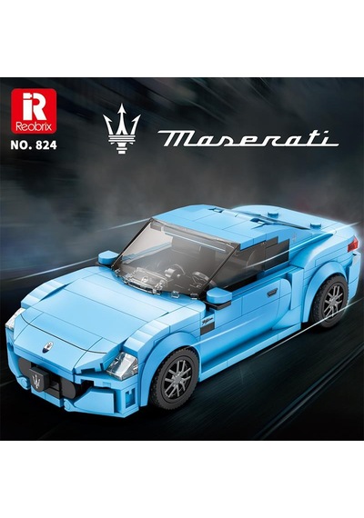 Reobrix Technic 824 1/24 Granturismo Maserati Mavi Spor Araba Yaratıcı Yapı Blok Seti Building Blocks - 384 Parça