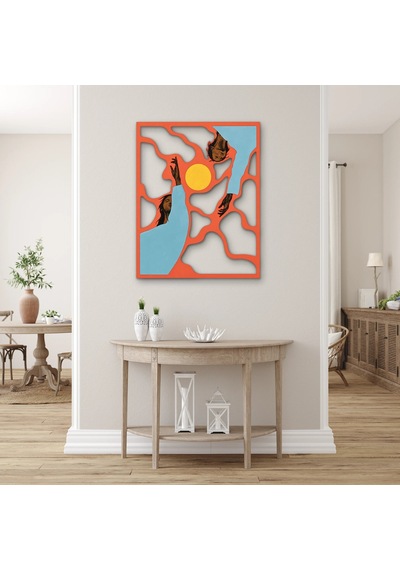 Güneşe Uzanan Eller - Metal Tablo - Dec0347 63 X 80 Cm Çok Renkli