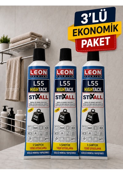 3 Adet Güçlü 350 Kg' A Kadar Ağırlık Taşır Ve Hızlı Kurur L55 001 Beyaz