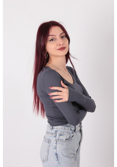 Busem W0011619 Kadın Bluz Antrasit