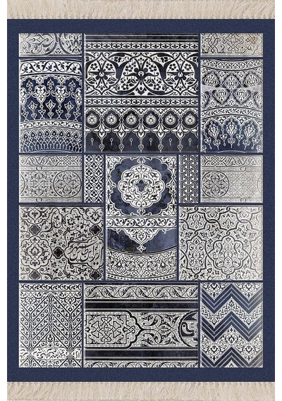 Pelangi Osmanlı Desen Patchwork Model Dijital Baskı Yıkanabilir Klasik Salon Halı Ve Yolluk, Laci-beyaz 120 X 180 Çok Renkli