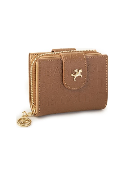 Nas Bag Kadın Çift Kapaklı Mini Cüzdan Taba Camel Gofraj Çok Renkli