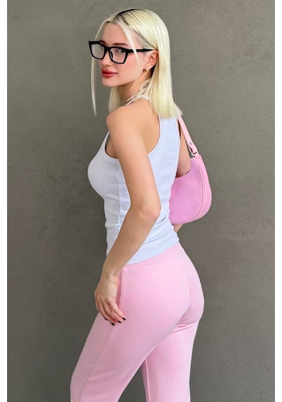 Madmext Beyaz Basic Vücuda Oturan Kolsuz Kadın Atlet Mg2639 Beyaz