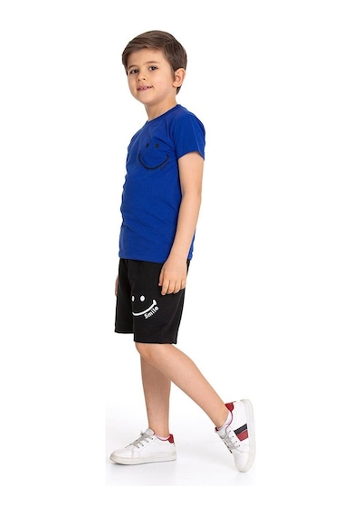 Koyu Mavi Smile Baskılı 2-8 Yaş Takım 2015-3 Koyu Mavi