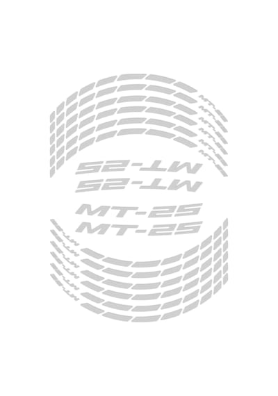 GP Kompozit Yamaha MT-25 2015-2024 Uyumlu Jant Şeridi Reflektif Gri