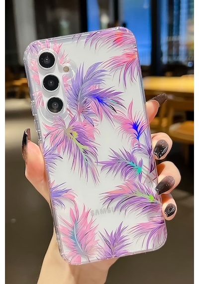 Samsung Galaxy Uyumlu A06 Kılıf Solmayan Imd Baskı Desenli, Şeffaf Tpu+pc Botanik Kapak