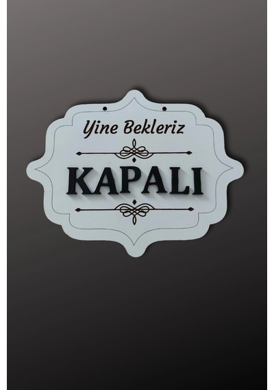 Ahşap Dekoratif Kesim Açık-kapalı Yazısı - Beyaz