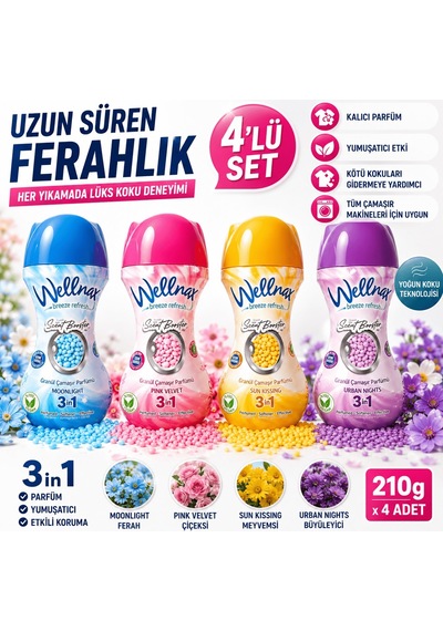 Çamaşır Parfümü Granül 4 Lü Set 210 Gr X 4 Adet Yoğun Ve Kalıcı Koku Diğer