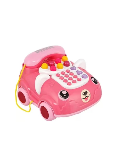 Müzikli ve Eğitici Ahizeli Telefonum Sevimli Köpek Araba Tasarımlı Çocuk Telefonu