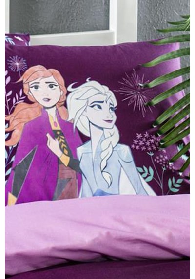 Özdilek Frozen Natural Disney Lisanslı Lastikli Fitted Çarşaf Çocuk Nevresim Takımı Tek Kişilik - Lila Lila