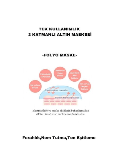 Dermal 3 Katmanlı Rose Flash Foil Göz Altı Torbalarına Karşı Kağıt Göz Maskesi 4 Gr 10 Adet