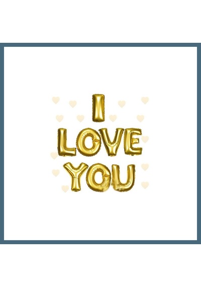 Bezos I Love You Folyo Balon Altın Renk 35 Cm Agc