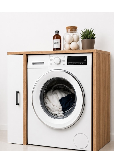 Noa Çamaşır Makinesi Dolabı Çok Amaçlı Banyo Dolabı Raflı Çamaşır Odası Organizeri Depolama Ünitesi Çam Noa Çamaşır Makinesi Dolabı Çok Amaçlı Banyo Dolabı Raflı Çamaşır Odası Organizeri Depolama Ünitesi Çam