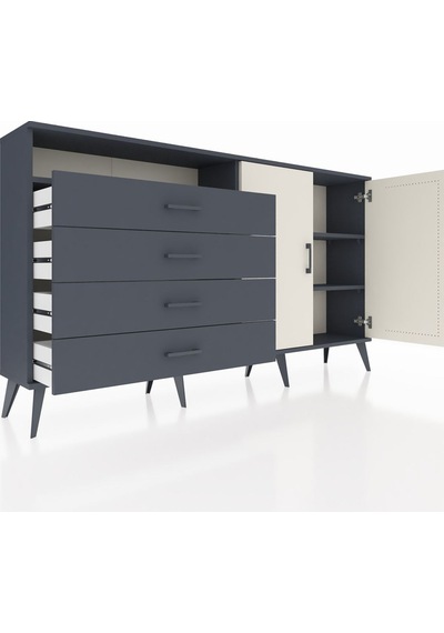 Arges Konsol 3 Raflı 4 Çekmeceli 2 Kapaklı 176x30x99 Antrasit-ayt Antrasit-aytaşı/antrasit Arges Konsol 3 Raflı 4 Çekmeceli 2 Kapaklı 176x30x99 Antrasit-ayt Antrasit-aytaşı/antrasit