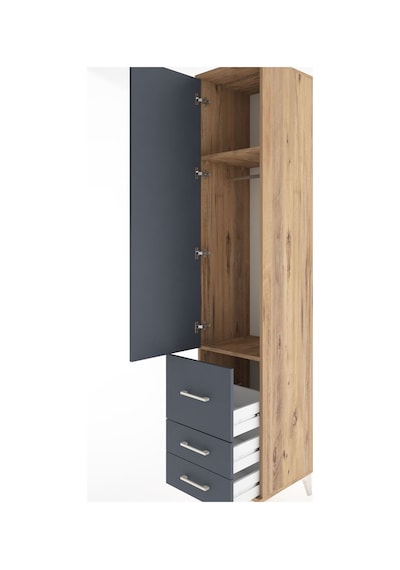Hyperion Dolap 2 Raflı 3 Çekmeceli Tek Askılı 44x44x221 Çam-antrasit Atlas Çam Hyperion Dolap 2 Raflı 3 Çekmeceli Tek Askılı 44x44x221 Çam-antrasit Atlas Çam