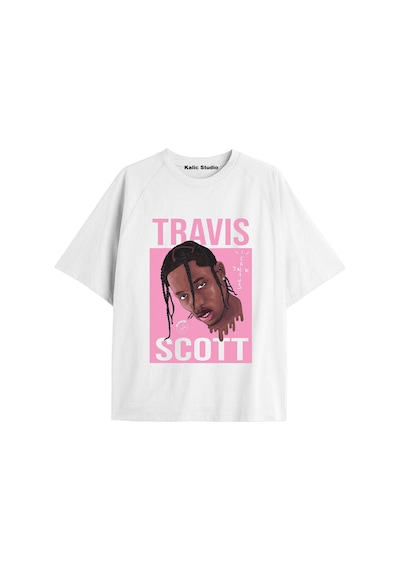 Kalic Studio Unisex Travis Scott Astroworld Tshirt Beyaz-12