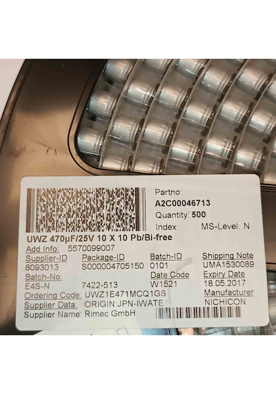 Uwz1e471mcq1gs 470mf 25v 10x10 Smd Kondansatör 34 Adet