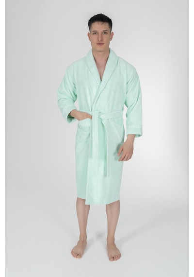Varol Biyeli Şal Yaka Bambu Bornoz Mint-xxxl Mint