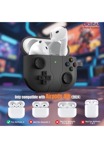 Ukscase Apple Uyumlu AirPods 4 Nesil 2024 Oyun Kolu Tasarımlı Silikon Kılıf 1